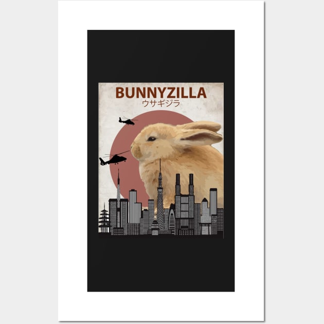 Bunnyzilla - Giant Bunny Rabbit Wall Art by Animalzilla